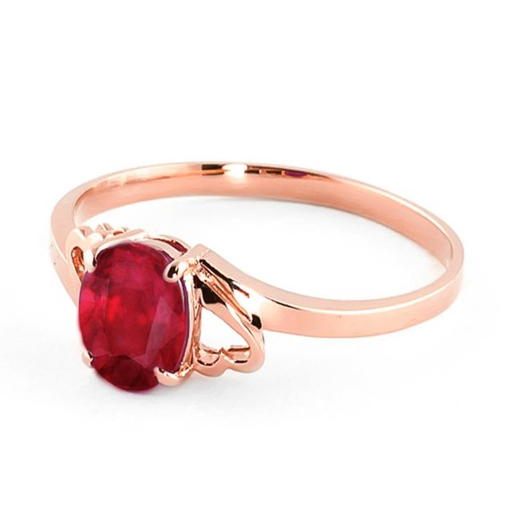 14K. SOLID GOLD RING WITH NATURAL RUBY - Picture 2 of 9
